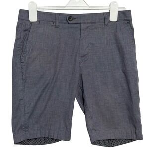 Ted Baker London Blue Micro Check Tailored Shorts Size 31
